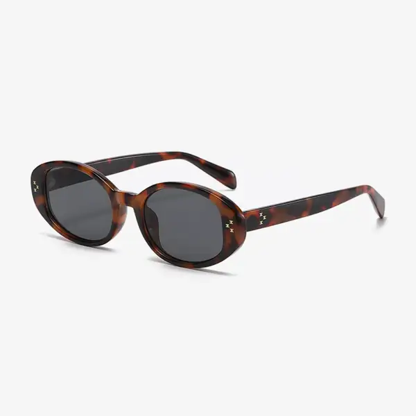 Polished Oval Frame Sunglasses