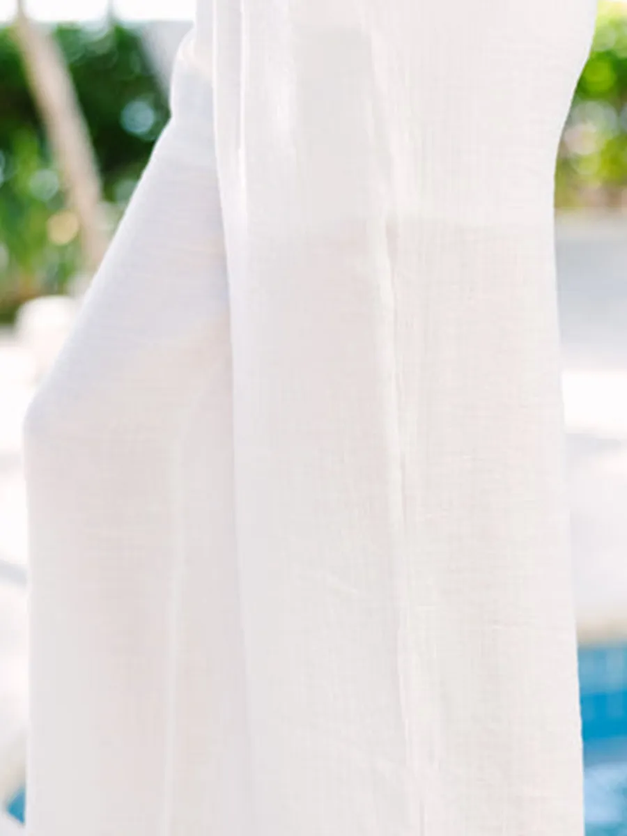 Relaxed Fun White High Rise Pants