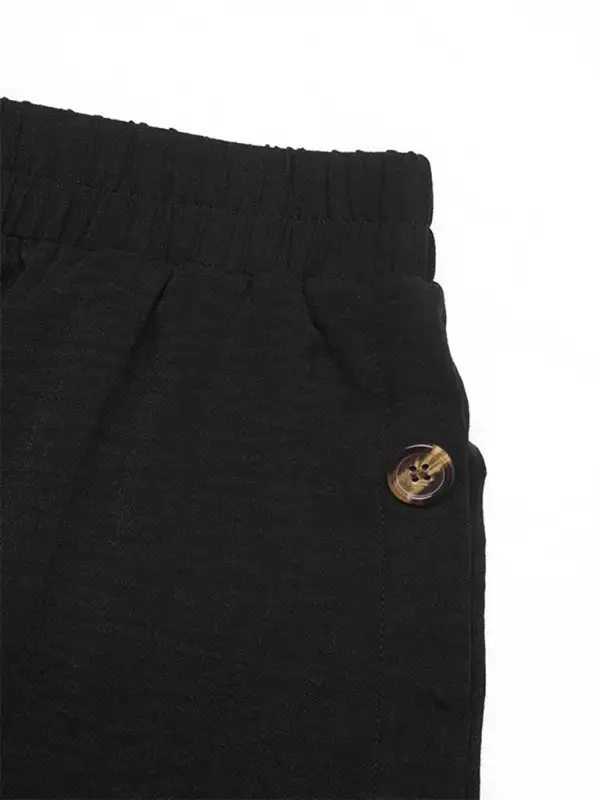 Smooth Button Front Pocket Detail Silhouette Skirt