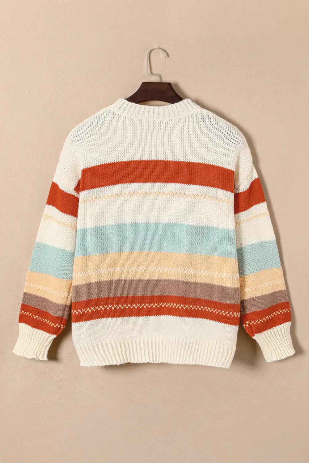 Striped Dropped Shoulder Crewneck Sweater - Ships 10/7