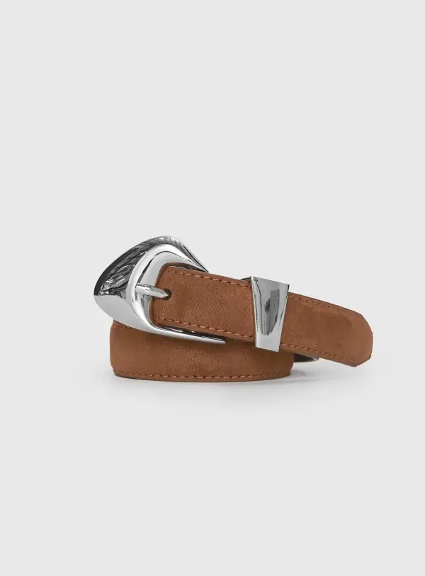 Buckle Faux Leather Cleanline Belt