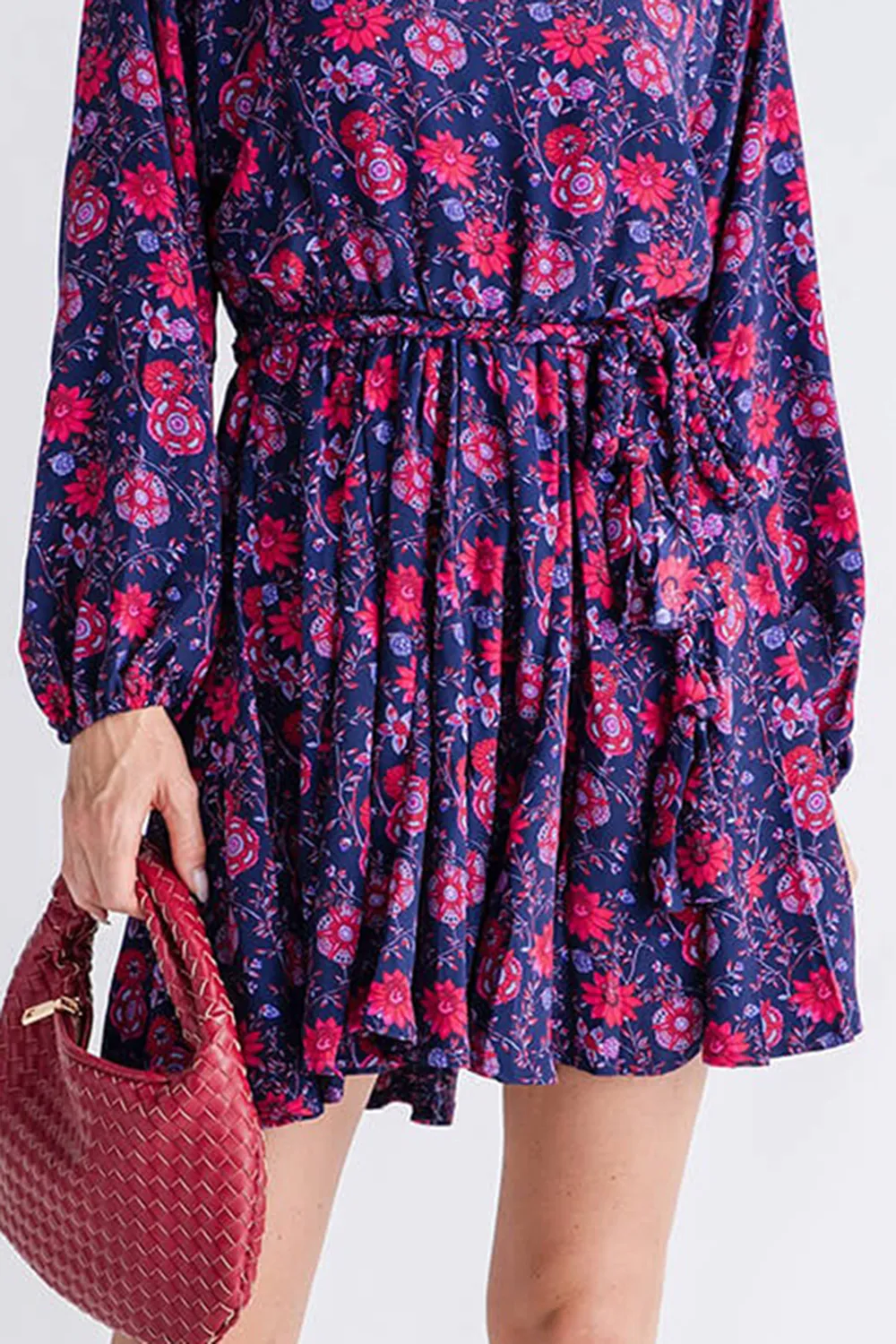 Skies Are Blue Flare Bottom Dress - grape-red