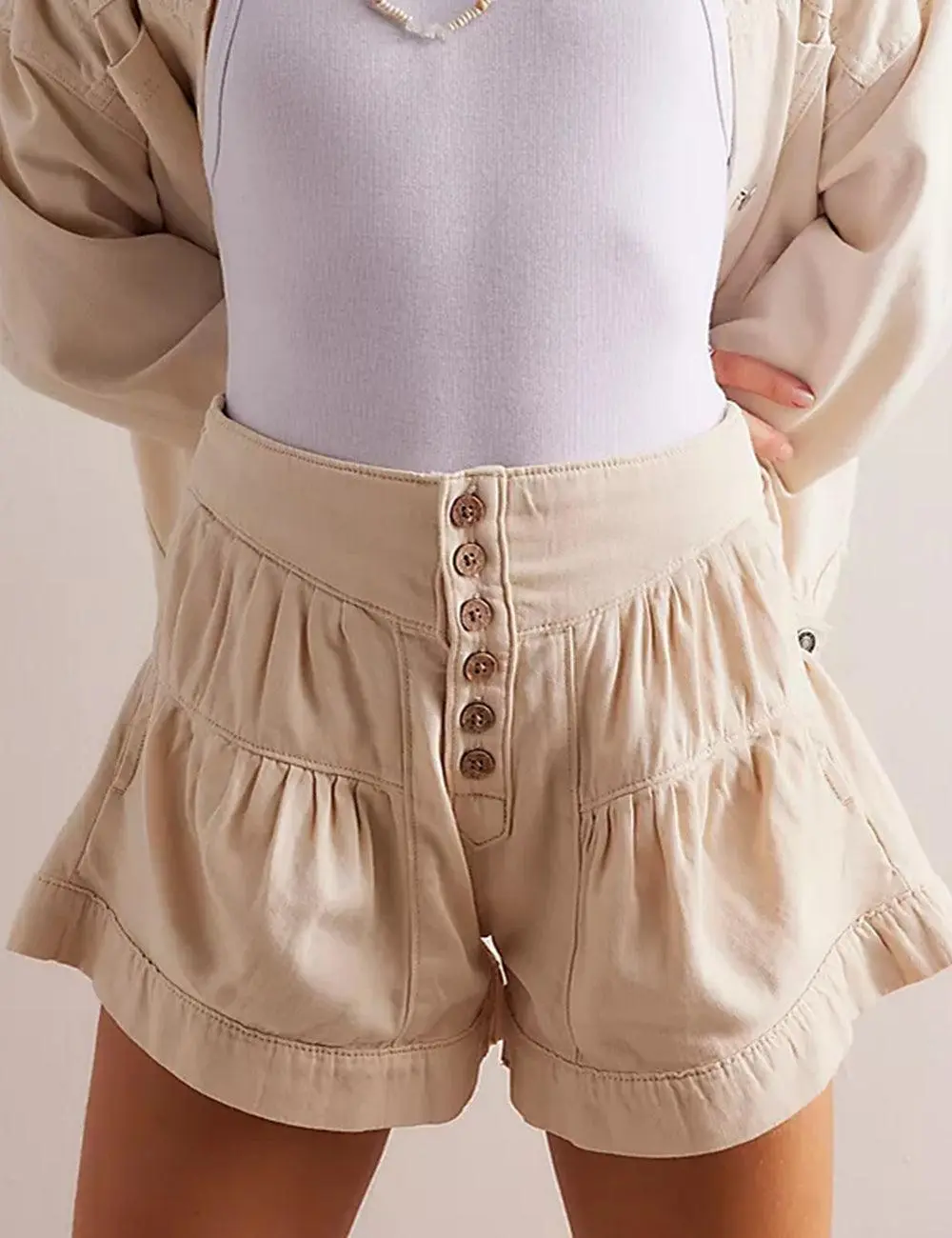 Cotton Denim Shorts