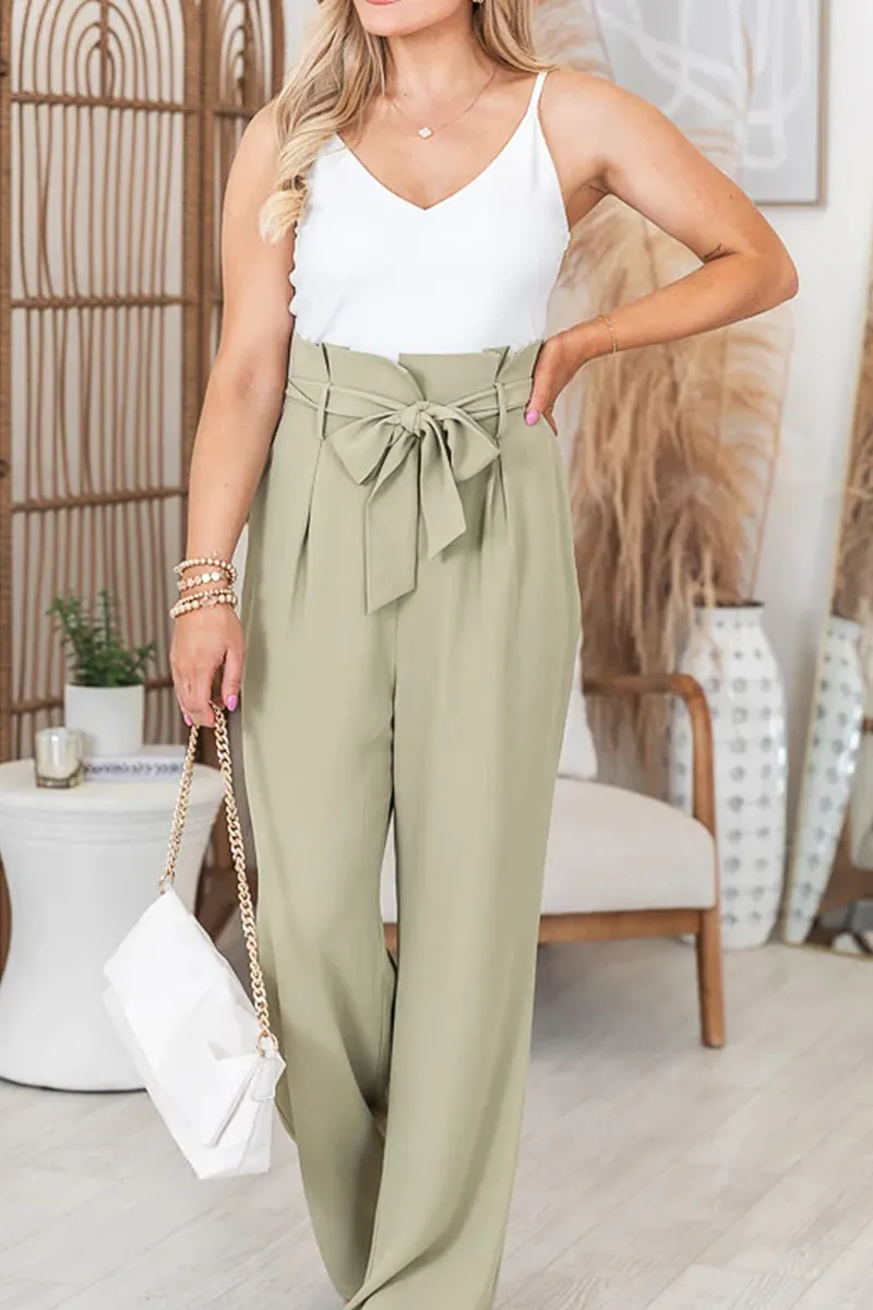 Sweet Gesture Green Paperbag-Waist Jumpsuit