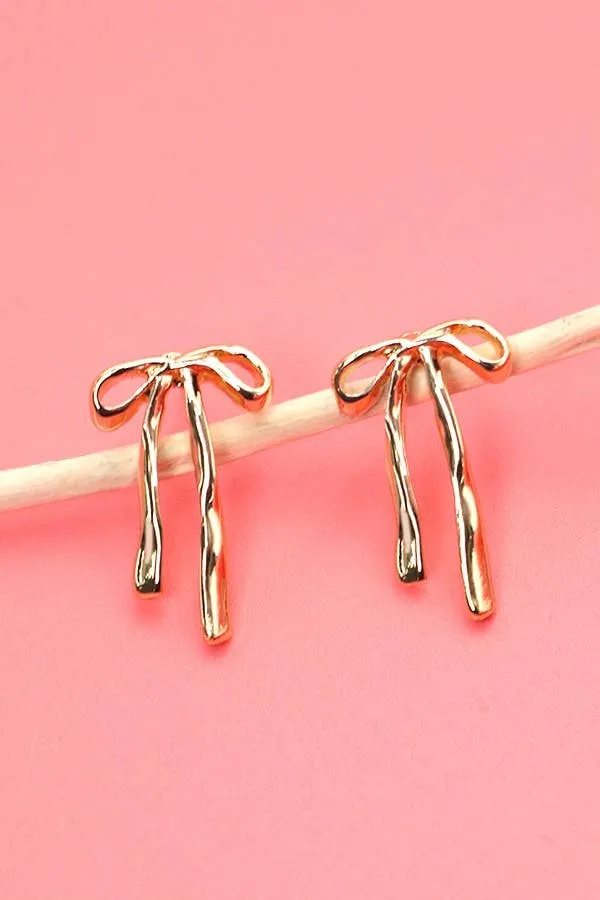 Ribbon Bow Stud Earrings