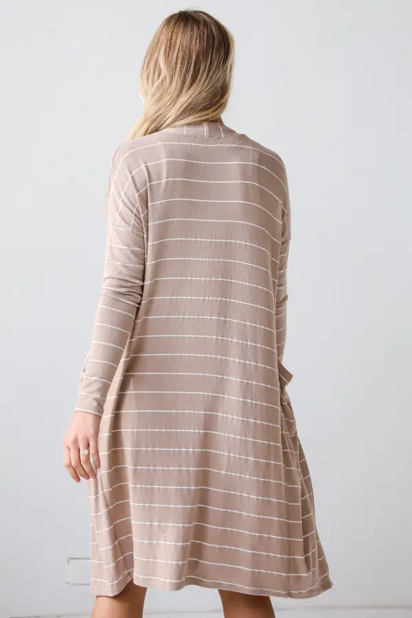 FINAL SALE - Piper Striped Longline Lightweight Knit Cardigan