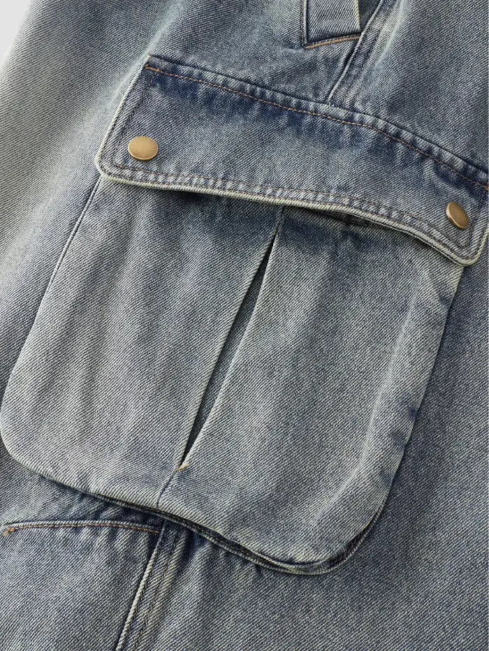 Men's Denim Cargo Denim Shorts
