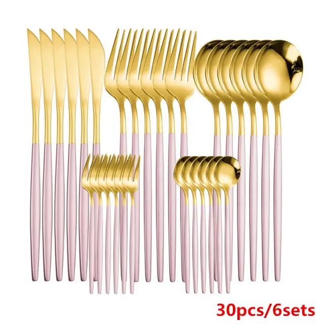 (Store Closing Sale) Gold Cutlery Set Stainless Steel