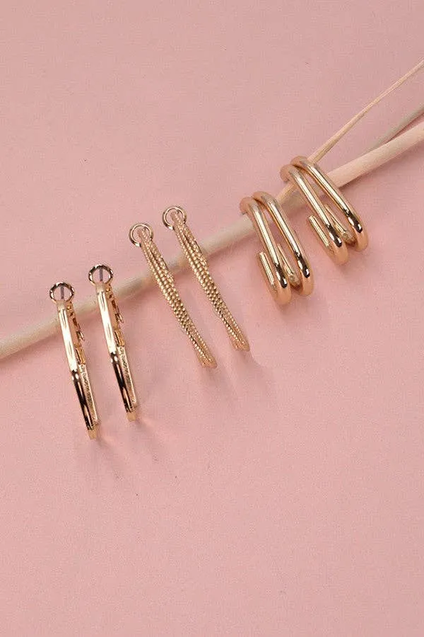 Polished Hoop Earring Set