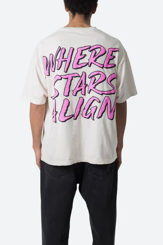 WHITE SKULL GRAPHIC STARS ALIGN T-SHIRT