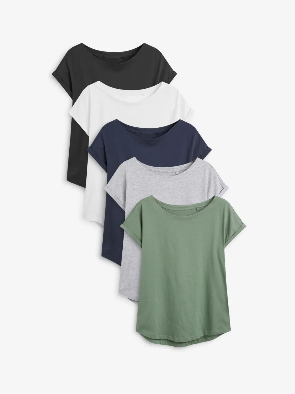 Cotton Short Sleeve T-Shirt 5-Piece Set