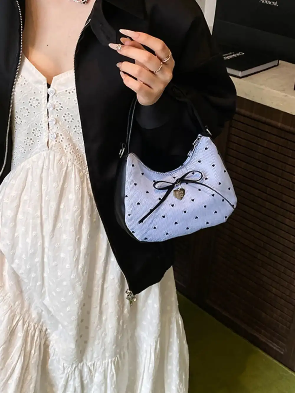 Bow Accent Shoulder Bag