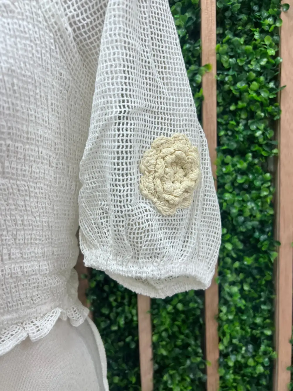 Exquisite Flower Crochet Blouse Pants