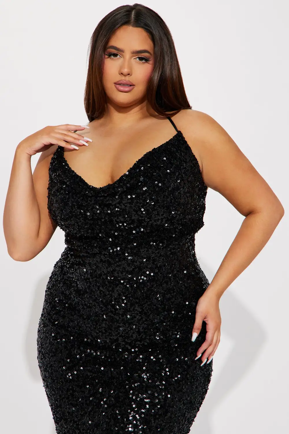 You Wish Sequin Midi Dress - Black