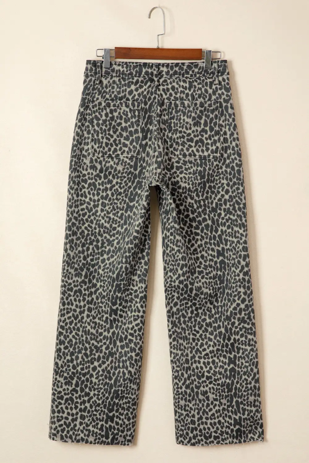Leopard Print Wide Leg High Waist Jeans