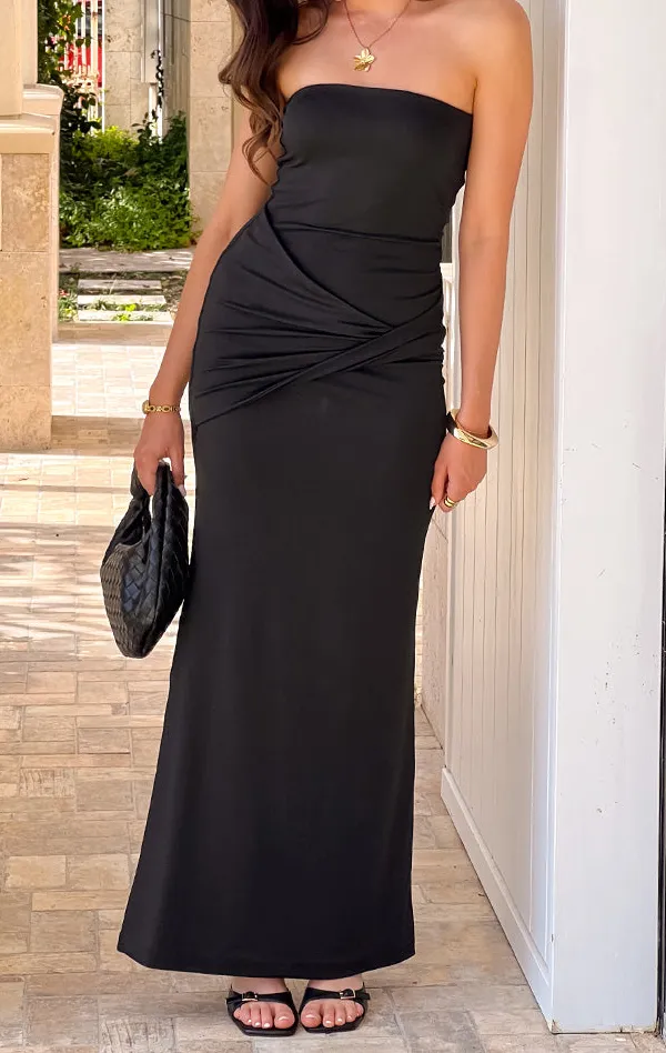 Modern Strapless Maxi Dress