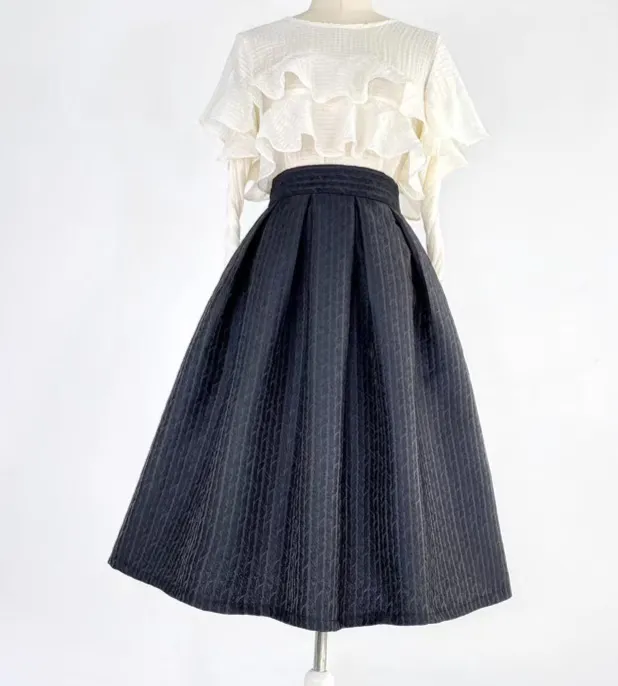 Airy Summer Embroidered High Waist Skirt