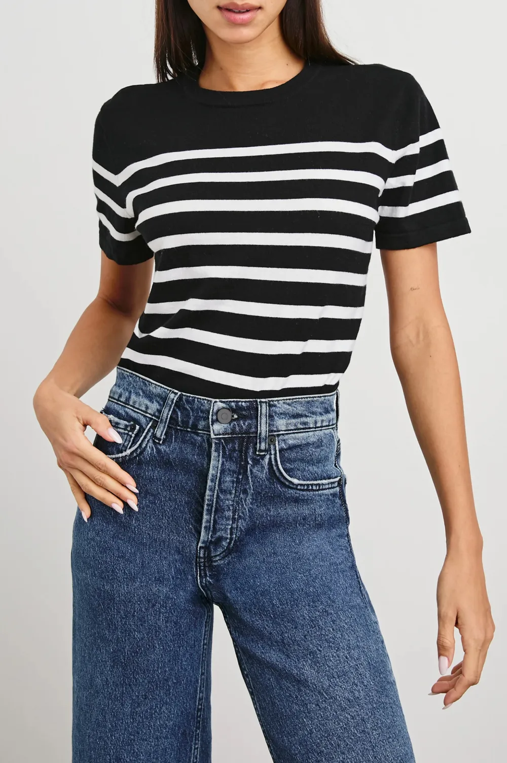 Pure Cotton Striped Printed Women's T-Shirt