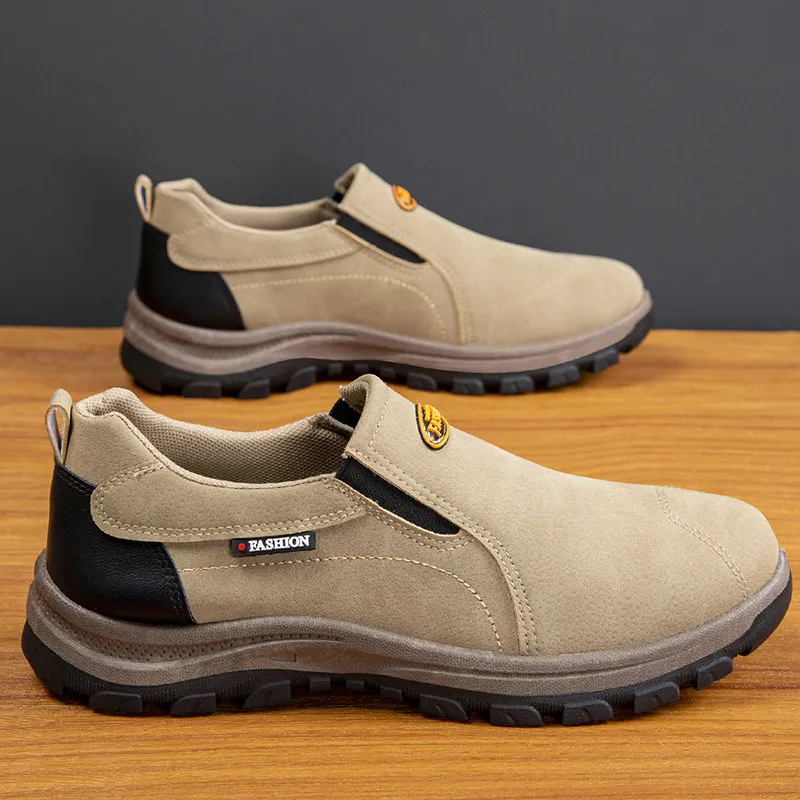 Men's Large Size Hiking Shoes Casual Shoes Non-Slip Walking Shoes Soft Sole Slip-On Dad Sneakers