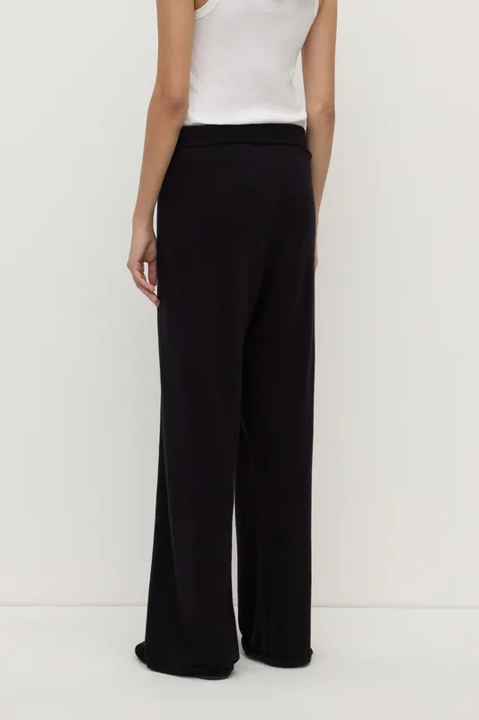 Black Cotton Cashmere Lounge Pant