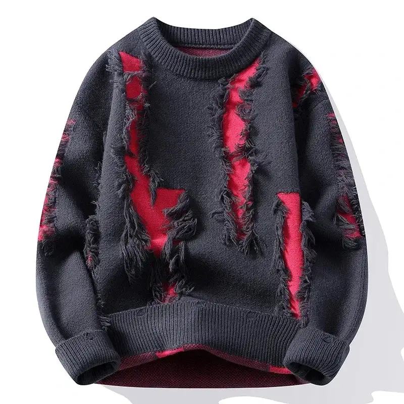 Fringe Detail Crewneck Sweater