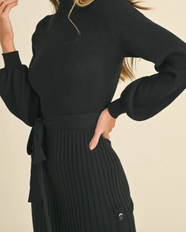 Mock Neck Knit Dress