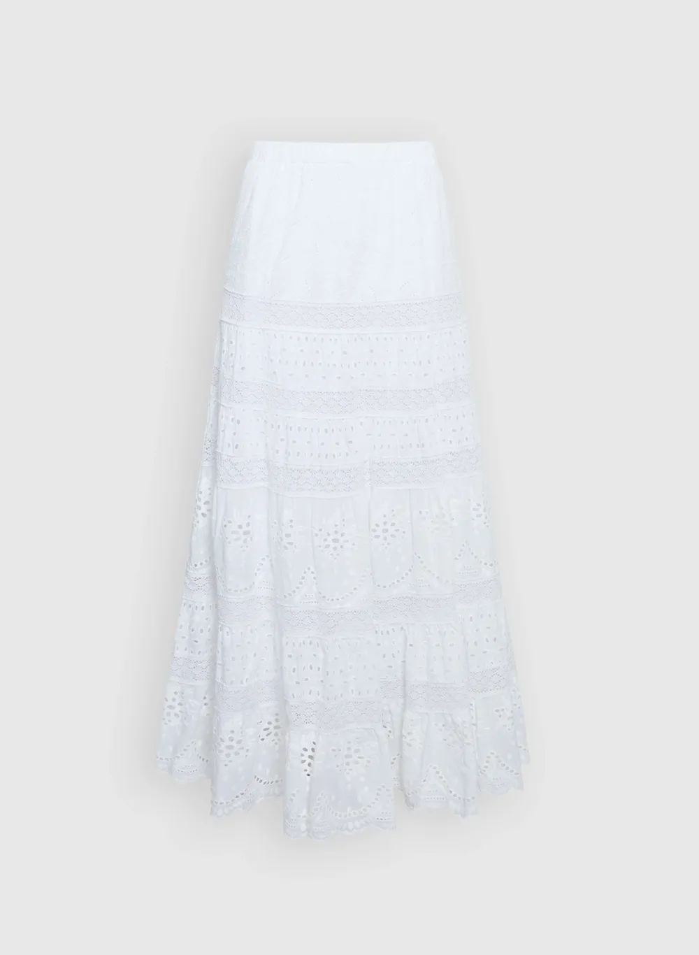 Lace Tiered A-Line Skirt