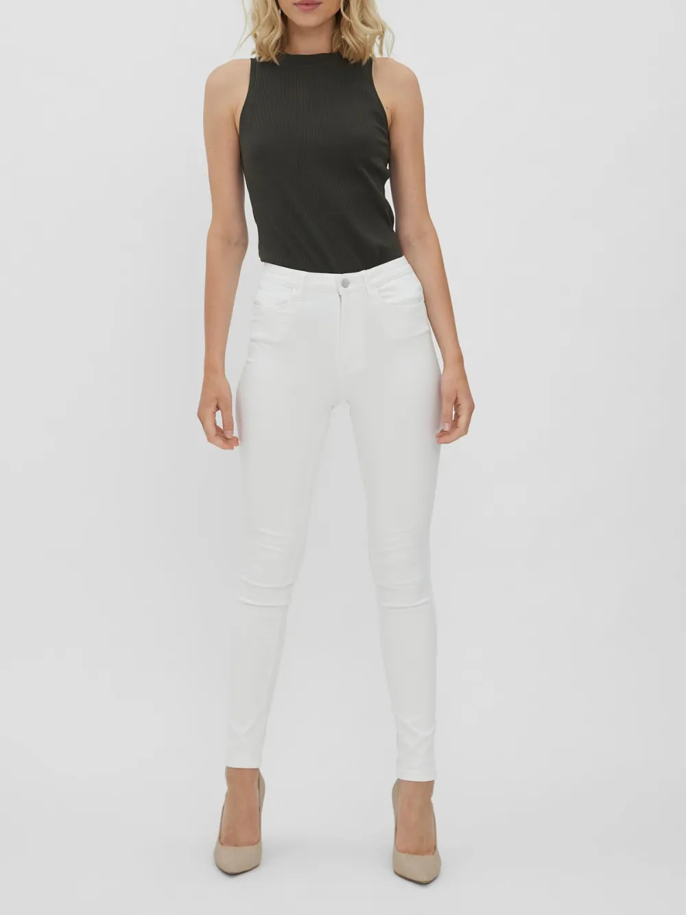 Skinny Mid-Waist Casual Style Jeans