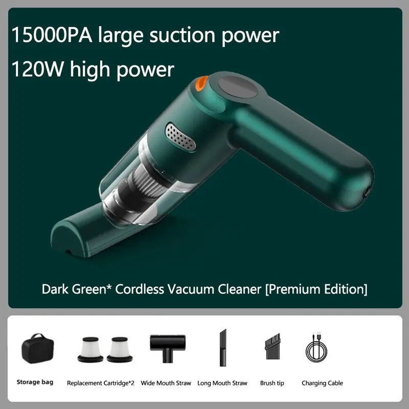 Cordless car vacuum cleaner -10000Pa suction, lightweight, long battery life!
