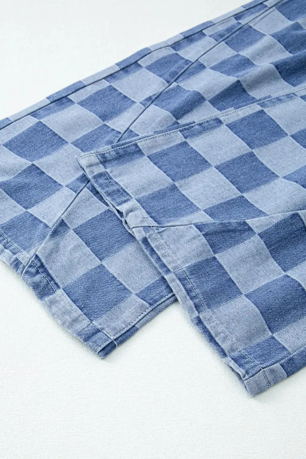 Wide Leg Checkered Dusk Jeans