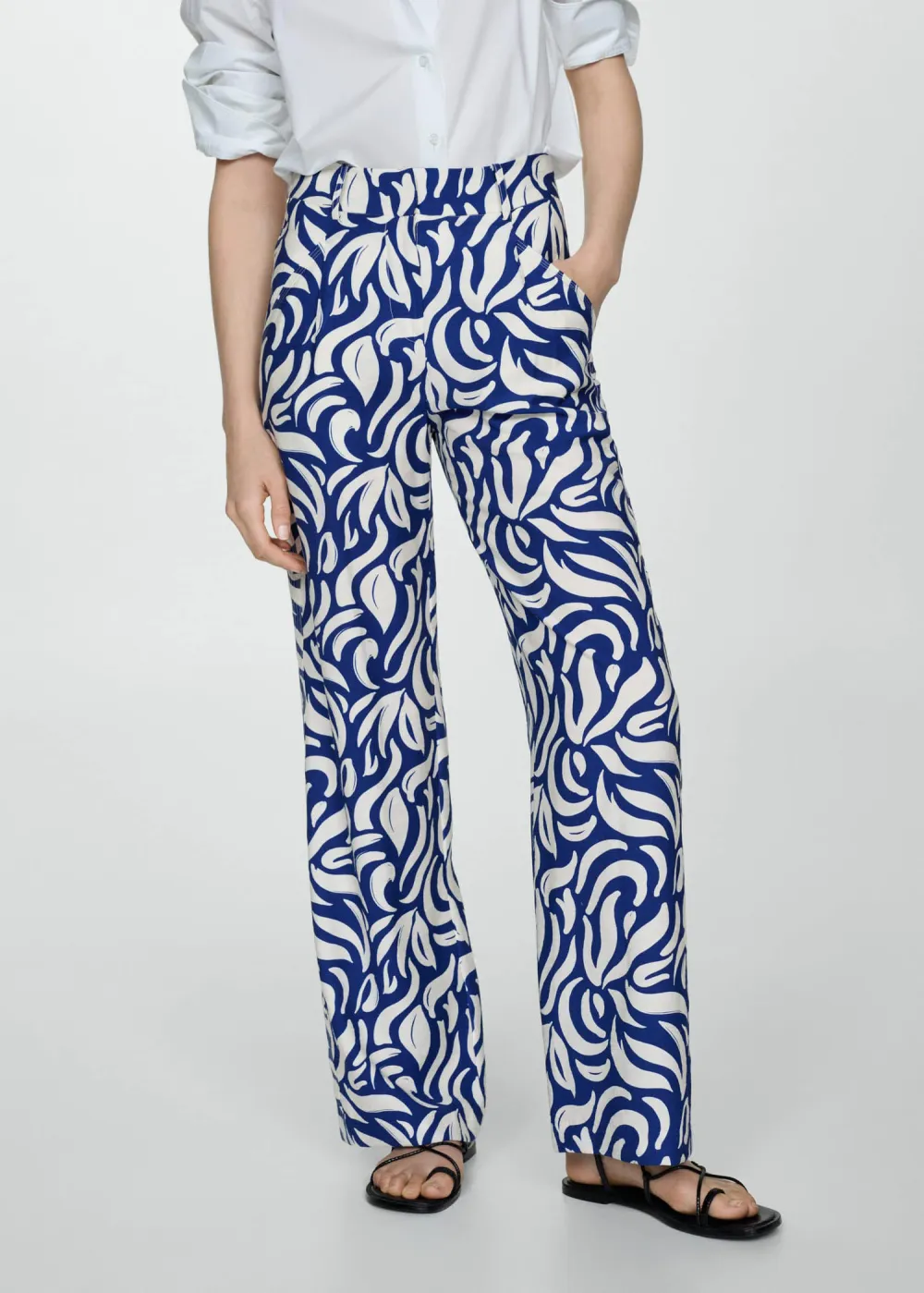 Wide leg printed pants