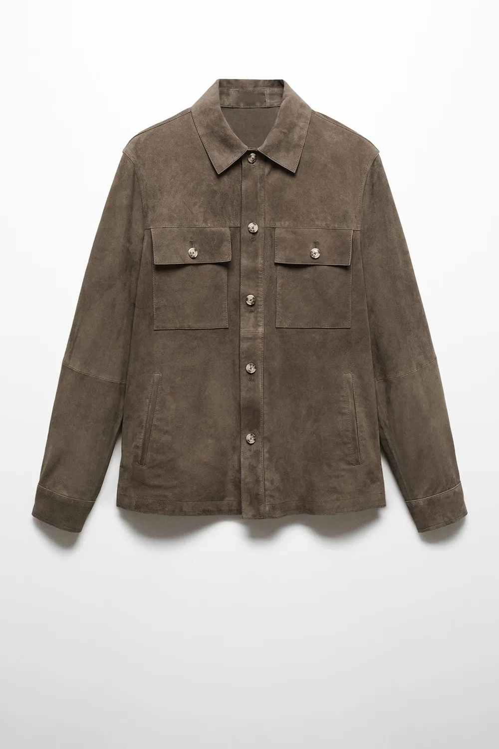 Suede Leather Jacket With Pockets