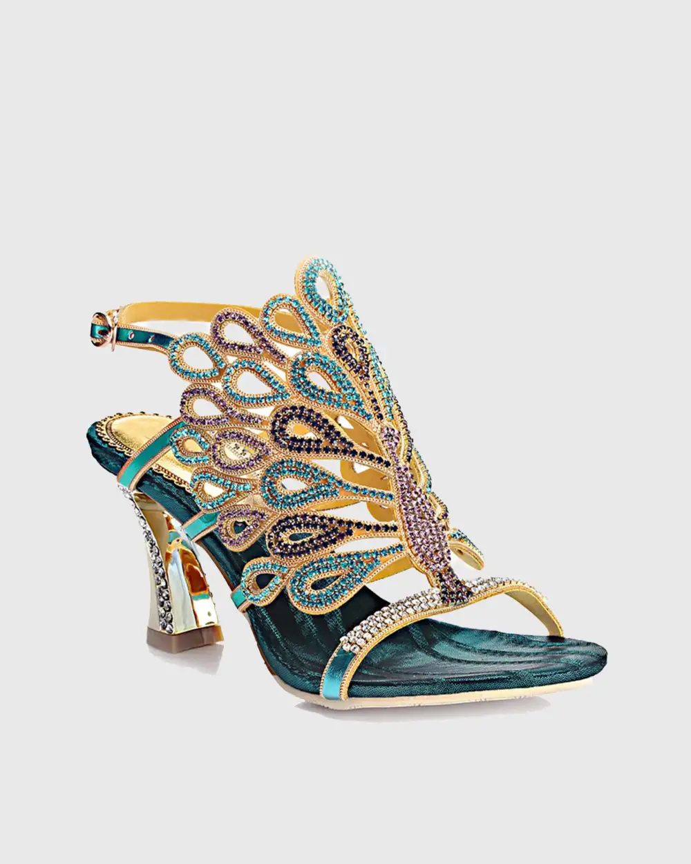Peacock Wing Strap Sandals