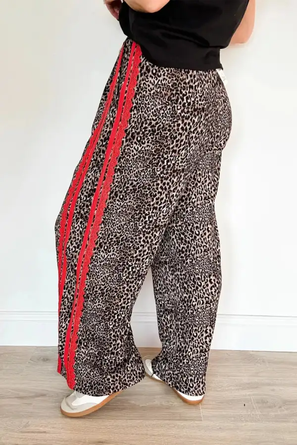 Everyday Leopard Print Wide Leg Pants
