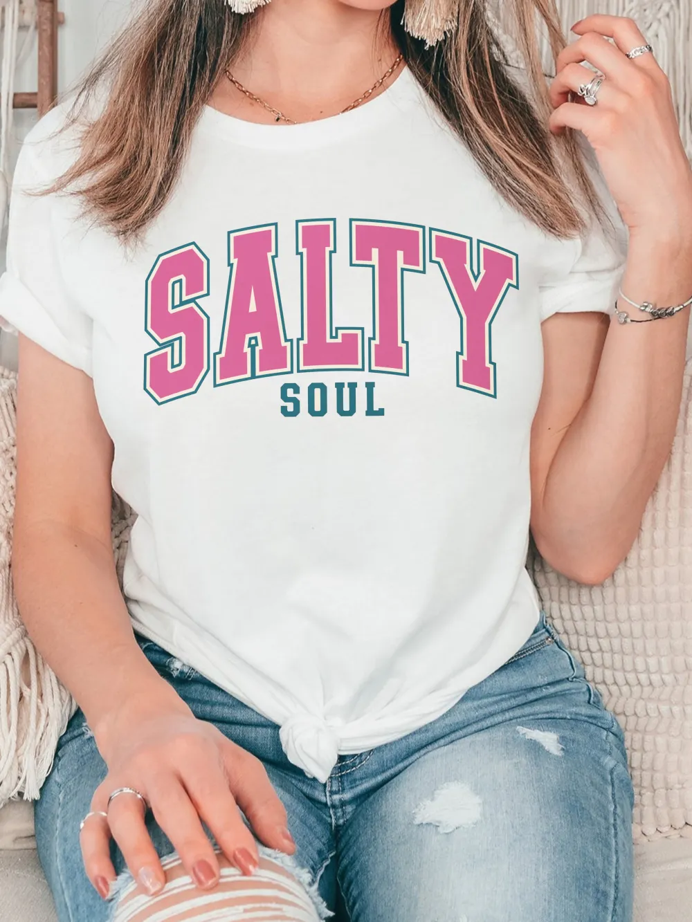 Letter Print Lady T-shirt