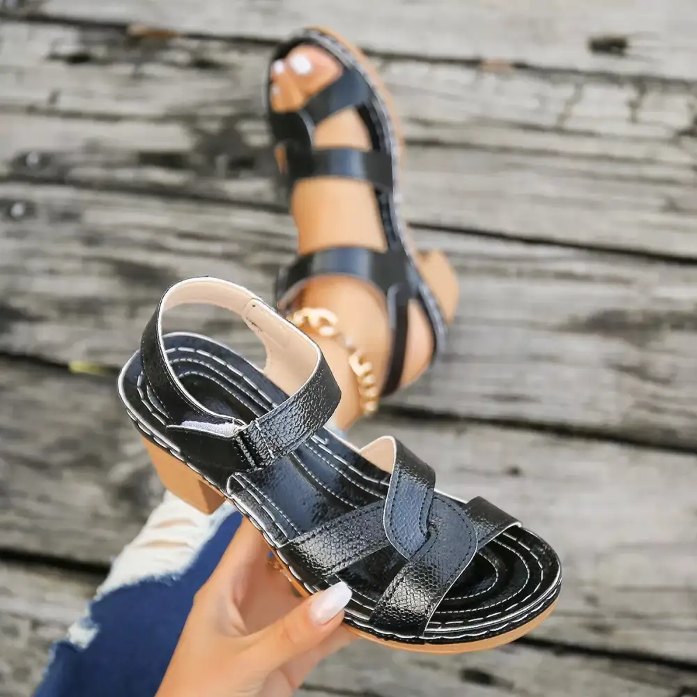 Modern Open Toe Block Heel Sandals