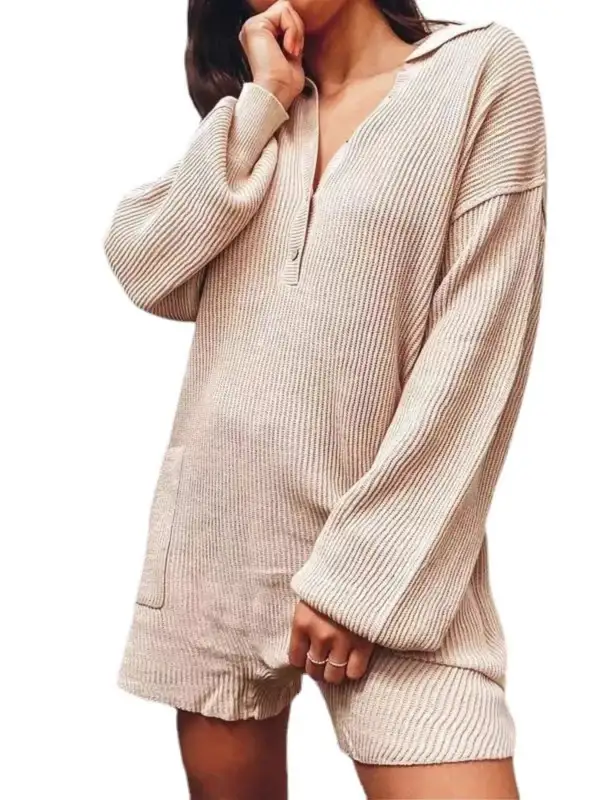 Easygoing Knit Ribbed Romper