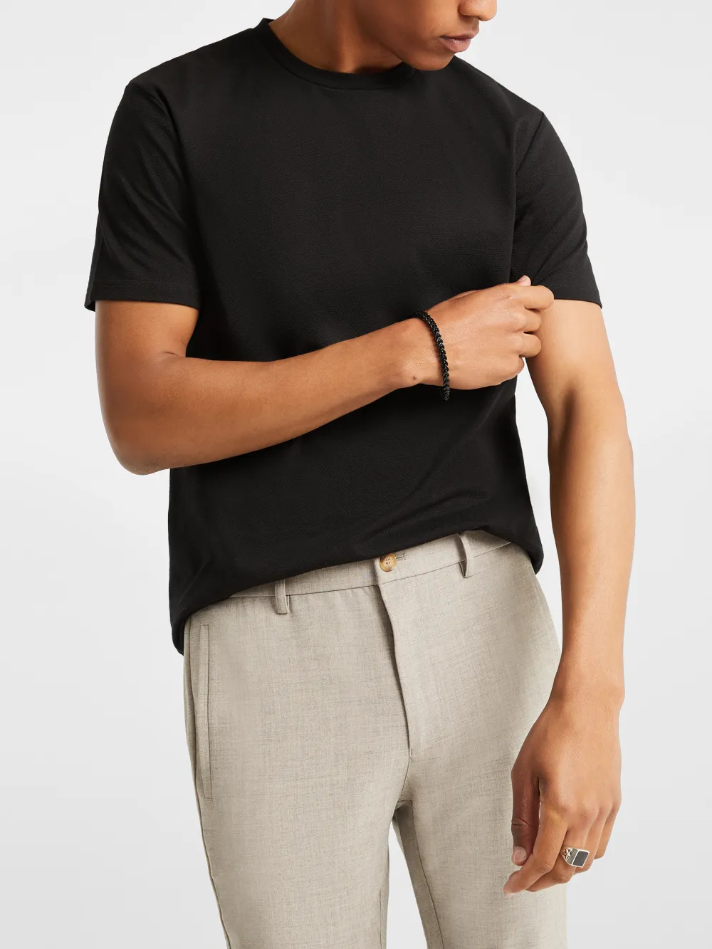 Plain Knit Short Sleeve T-Shirt