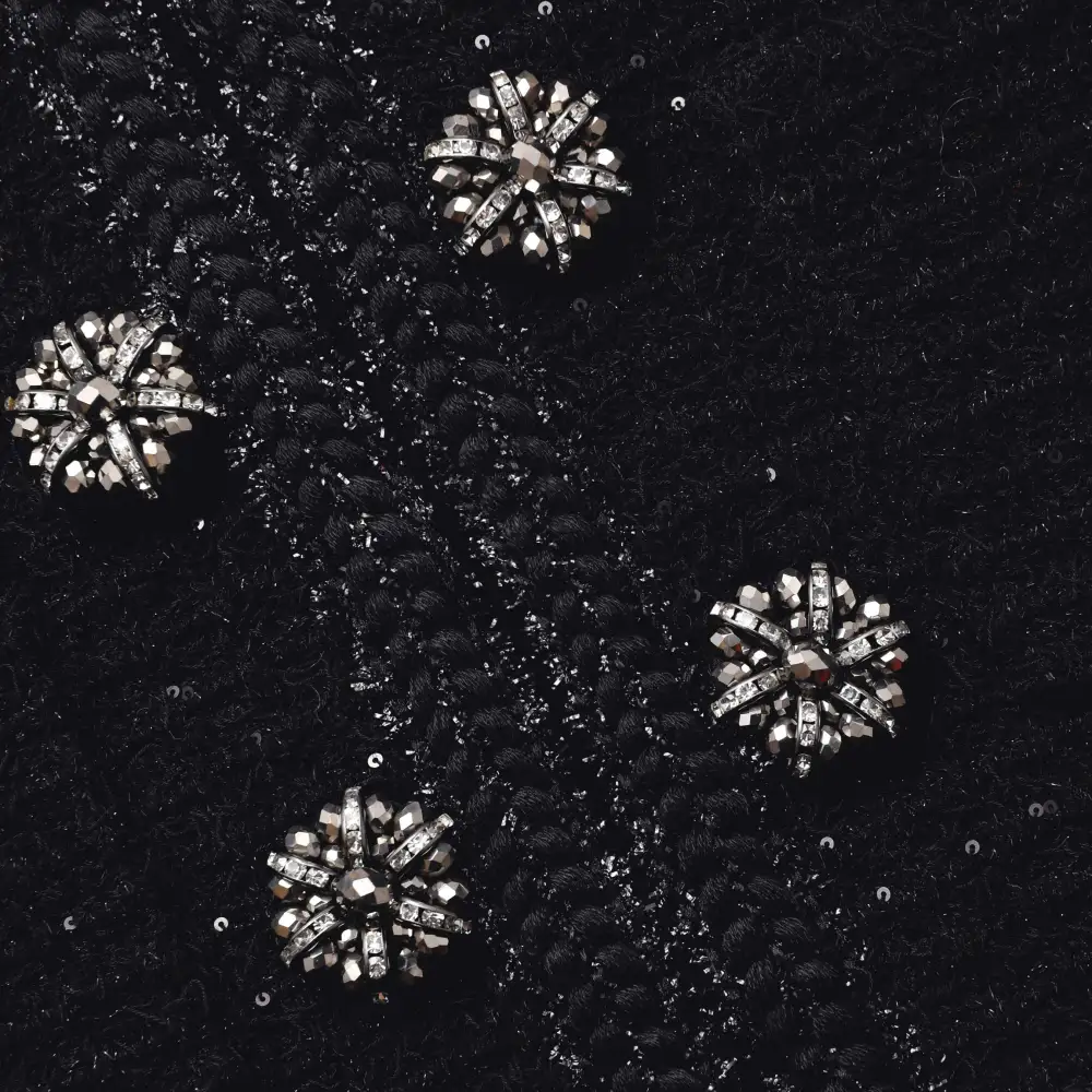 Black Textured Knit Peplum Jacket