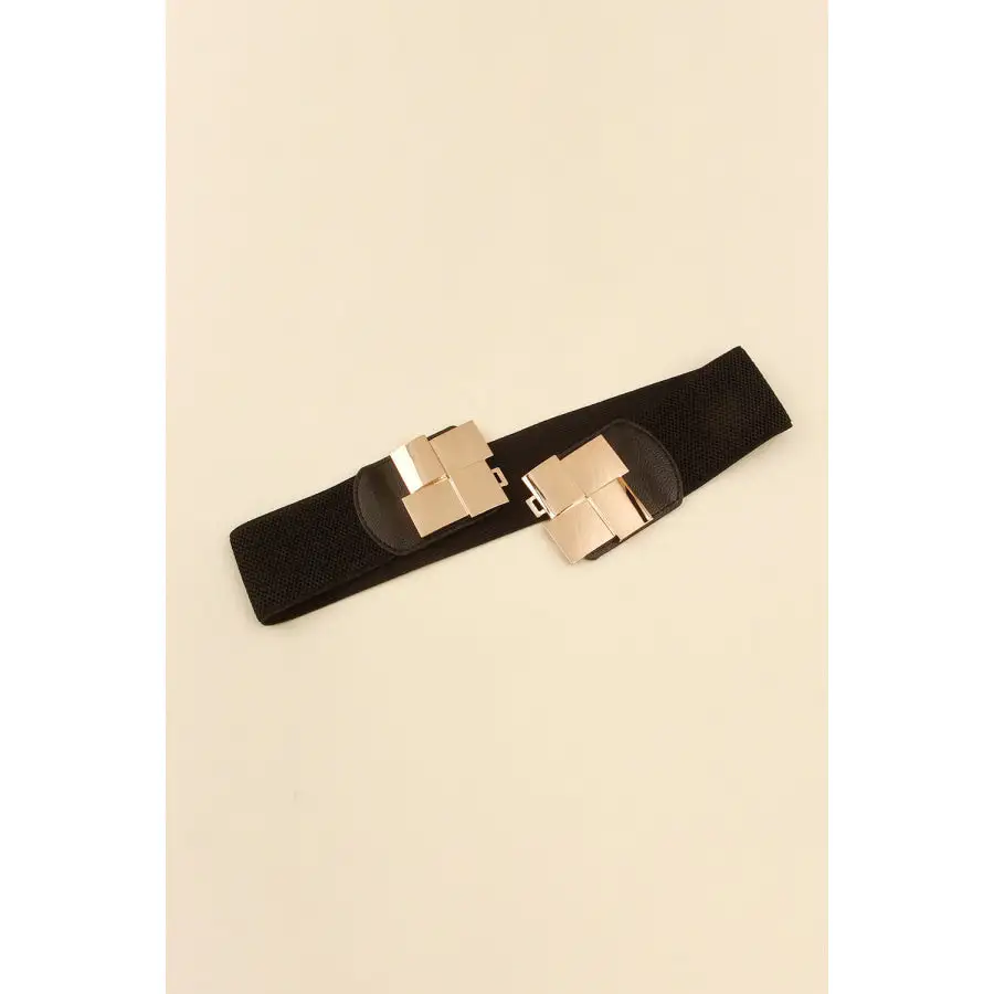 Everyday Geometric Buckle Elastic Wide Belt