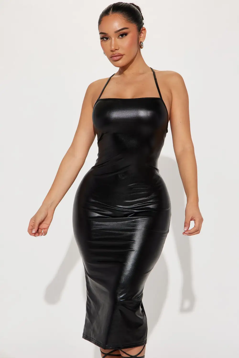 Matrix Baddie Midi Dress - Black