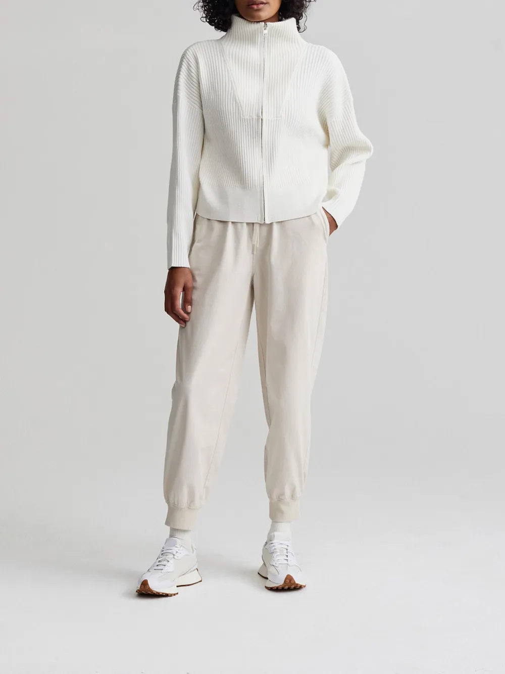 Zip-Through Rib Knit