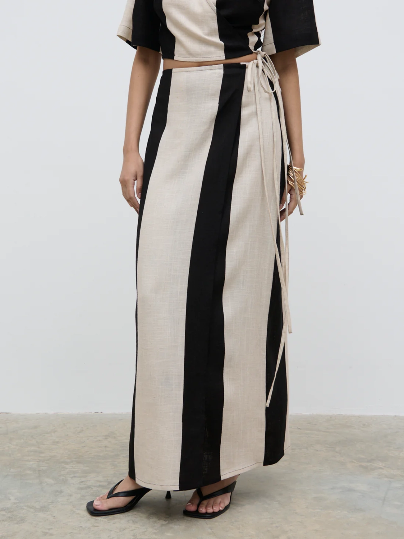 Printed Wrap Maxi Skirt