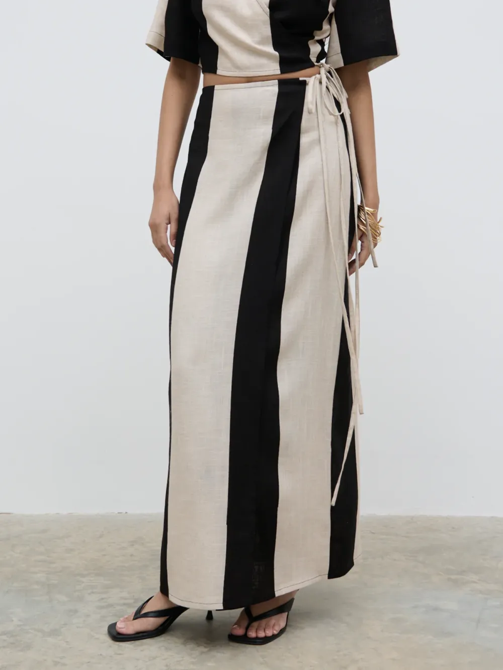 Printed Wrap Maxi Skirt
