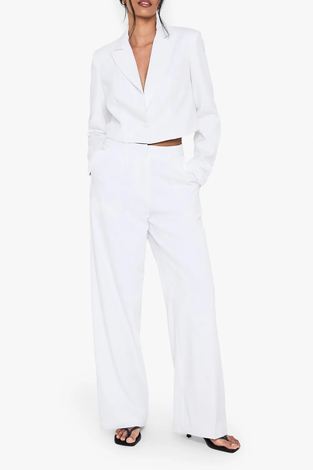 Elegant Tailoring Art White Women's Trousers
