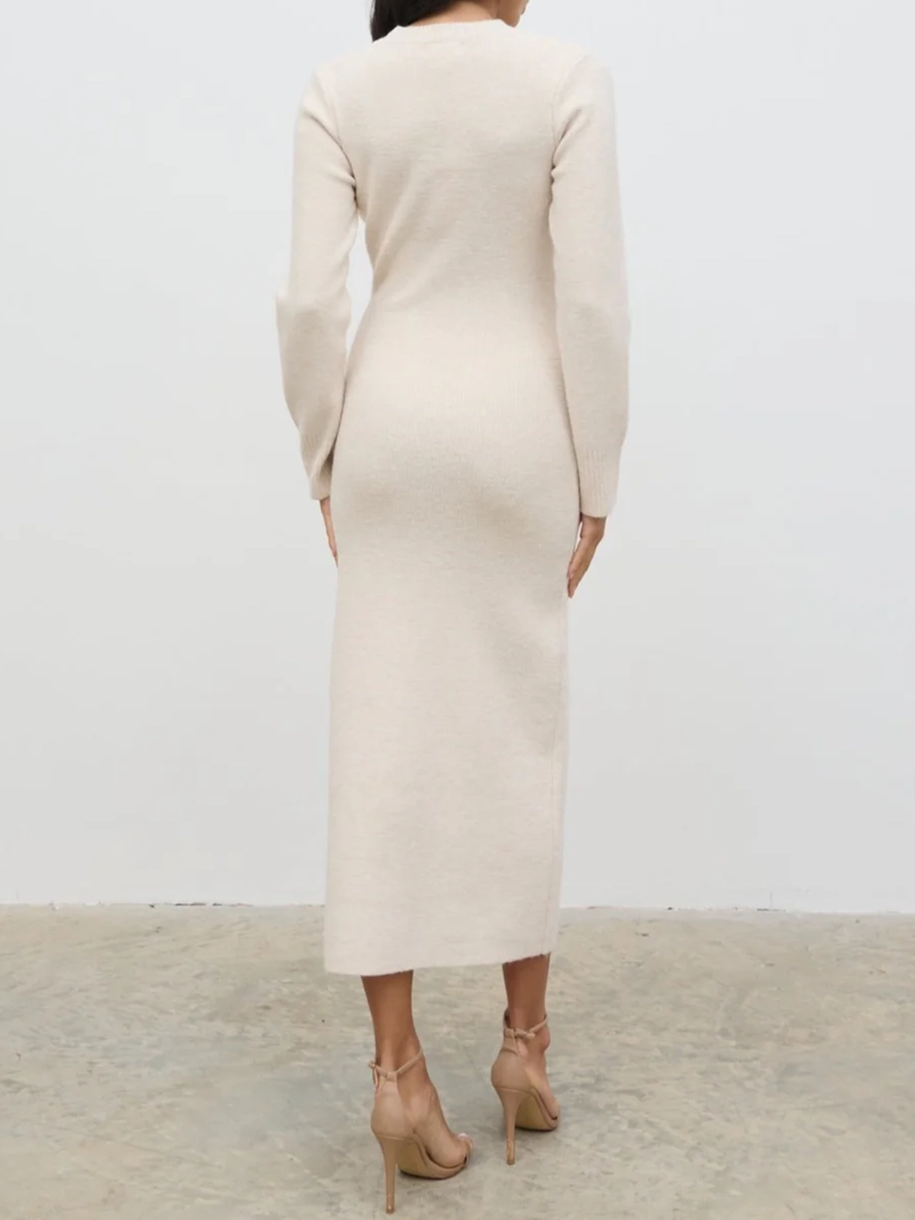 Cut Out Knit Midi Dress