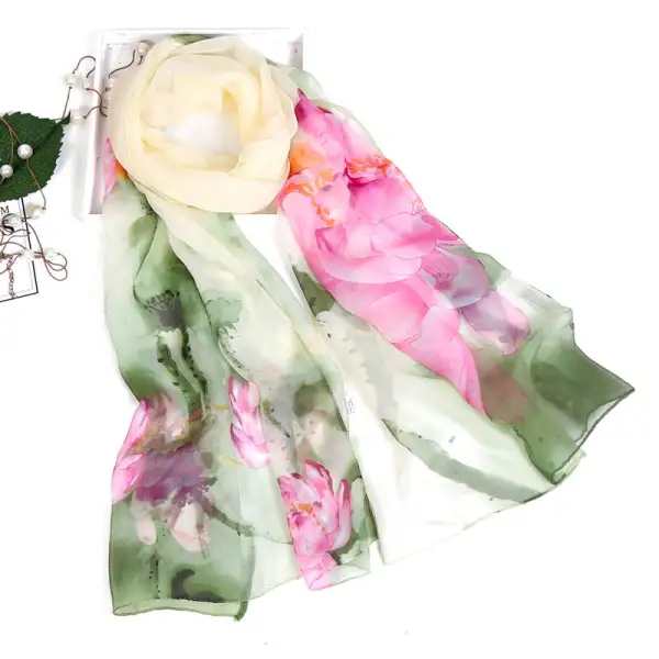 Floral Lotus Print Scarf