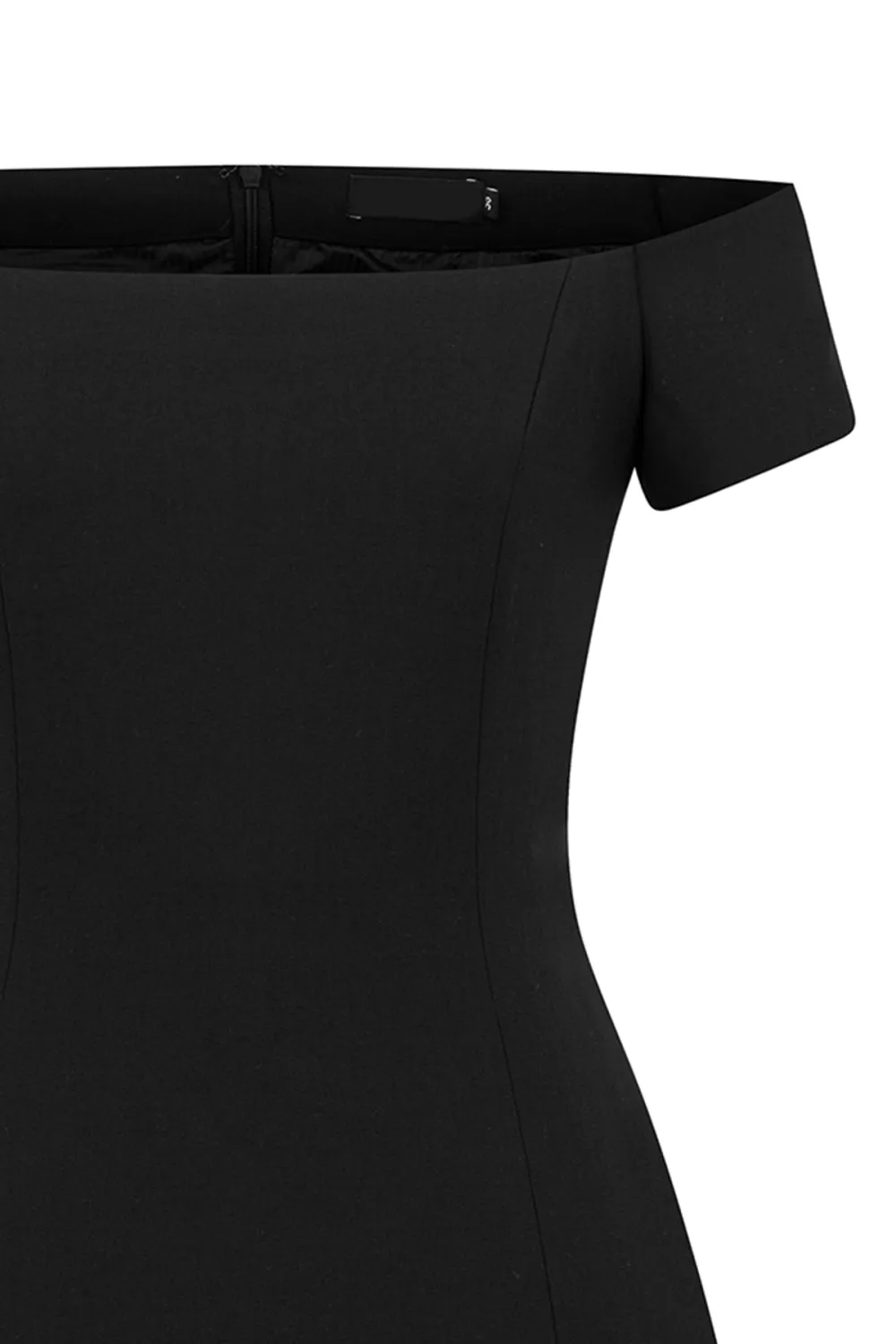 Short Sleeve Mini Dress-Black