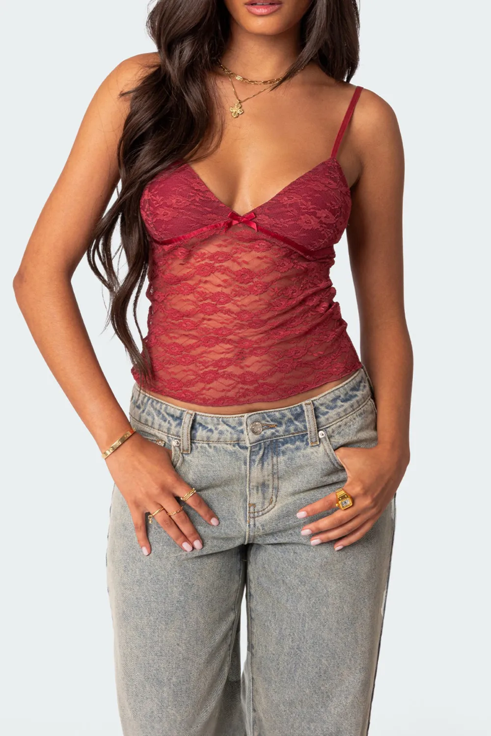 Sexy See-Through Lace Tank Top