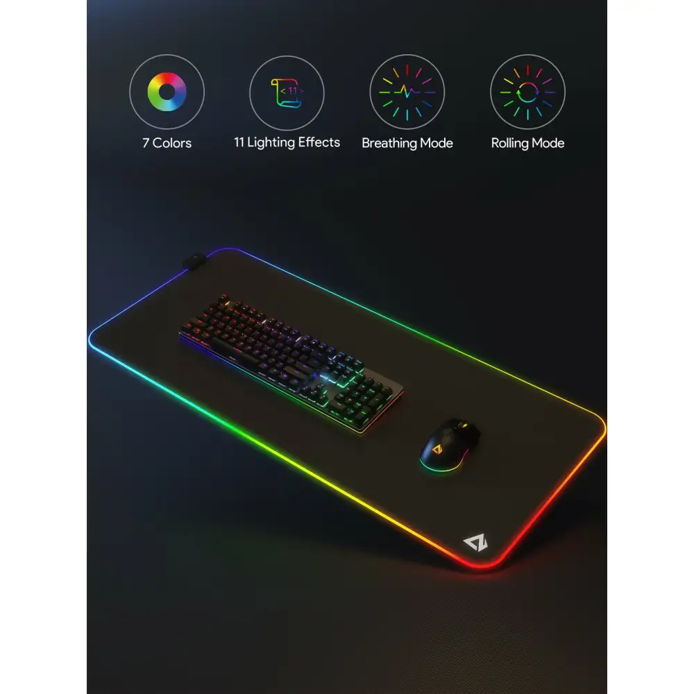 AUKEY KM-P7 RGB Gaming Mouse Pad Extended Soft Led 35.4 × 15.7 inches